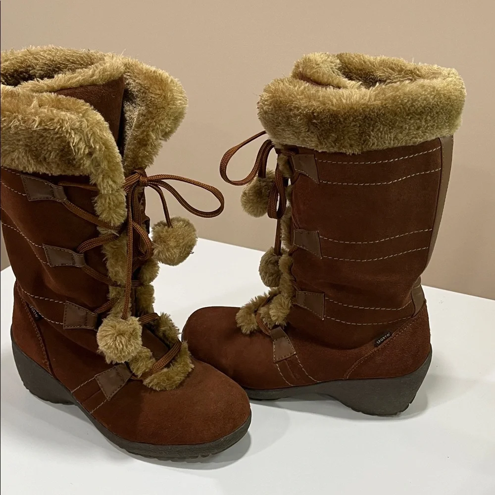 Sporto Brown Fur-Trimmed Winter Boots